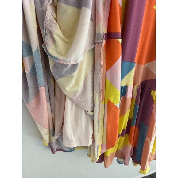 Torrid 0 / 12 Maxi Dress Flowy Summer Soft Tiered Pastel Sleeveless Stretch Midi - Picture 10 of 11